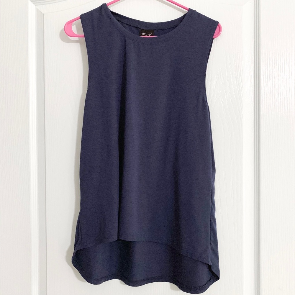 DYI Muscle Tank, Hi-Low, Navy, Medium